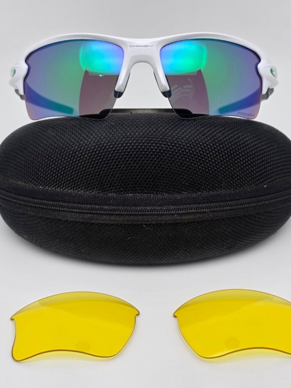 Oakley OO9188-9259 Flak 2.0 XL White Frame Prizm Jade Iridium Lens Sunglasses
